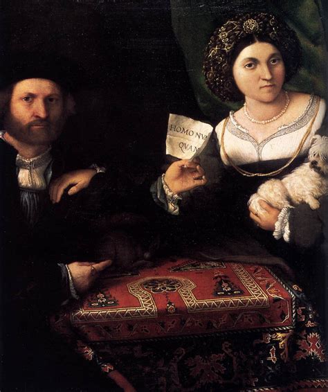 Lotto Lorenzo Portrait Of A Married Couple Detail 1523 24 Oil On