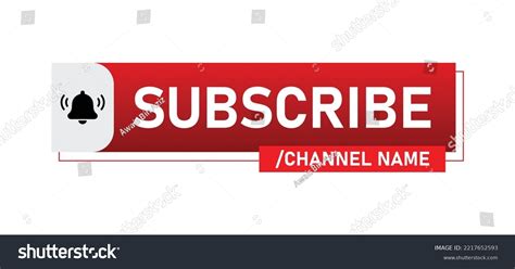 Channel Subscribe Button Template Design Stock Vector Royalty Free