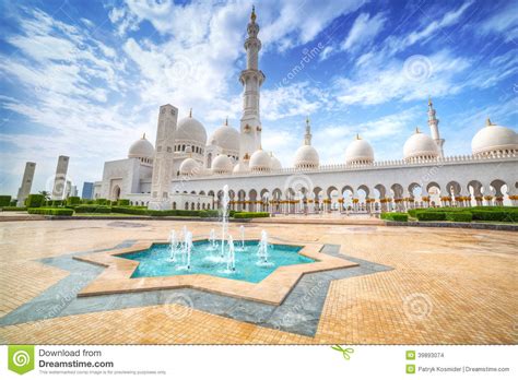 Sheikh Zayed Grand Mosque In Abu Dhabi Uae Stock Photo Image Of