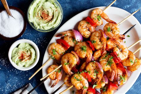 Shrimp skewers are a simple yet satisfying dinner option. Shrimp Kabobs with Creamy Avocado Sauce • Unicorns in the Kitchen