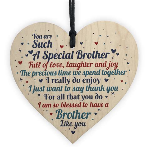 Thank you, brother, but i don't think it'd do us any good. Brother Gift From Sister Handmade Wood Heart Birthday ...