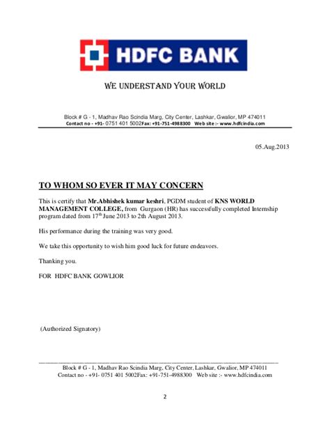 hdfc bank project report