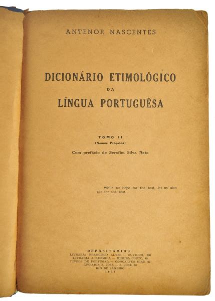 Livro Dicionário Etimológico Da Língua Portuguesa De A