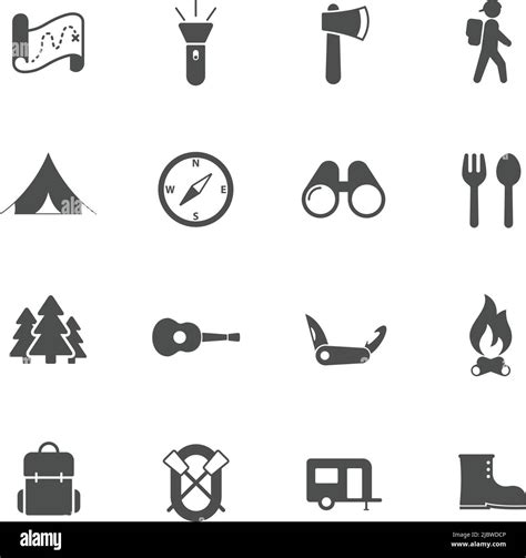 Summer Camping Vector Icons Set Stock Vector Image Art Alamy