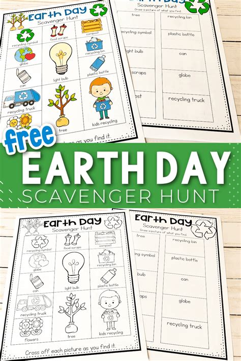 Earth Day Scavenger Hunt For Kids Free Printable