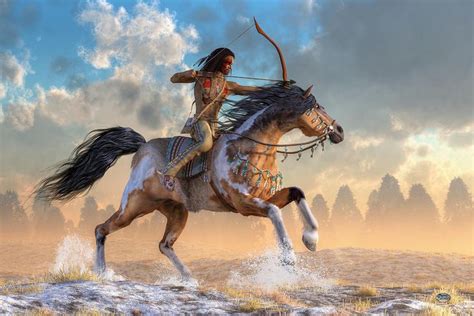 Archer On Horseback By Daniel Eskridge American Indian Artwork