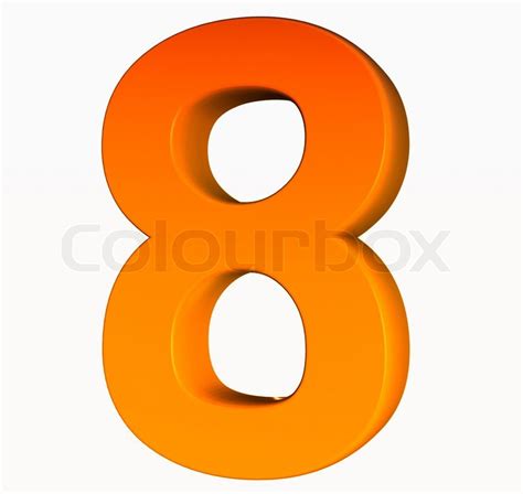 Orange Alphabet Number 8 3d Isolated On White Stock Photo Colourbox