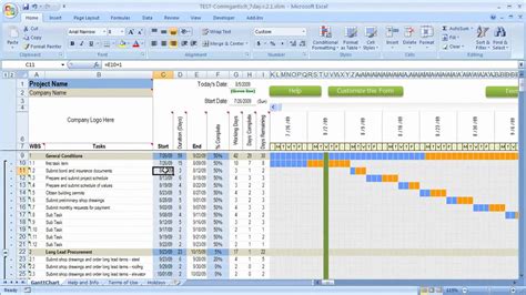 Construction Gantt Chart Excel Template Printable Receipt Template