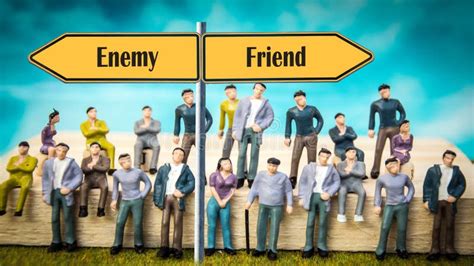 Street Sign To Friend Versus Enemy Stock Image Image Of Quarrel