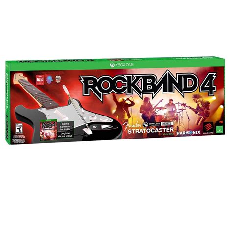 Mad Catz Rock Band 4 Wireless Fender Stratocaster Guitar Bundle Xbox One