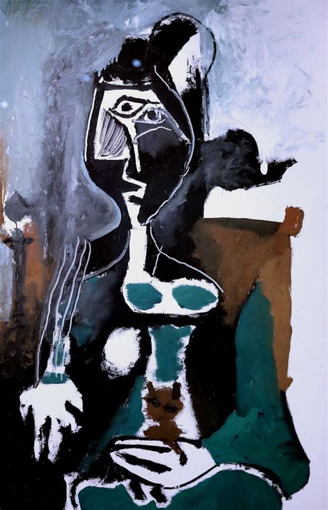 Img Pablo Picasso Femme Au Chat Assise Dans Un Fauteuil