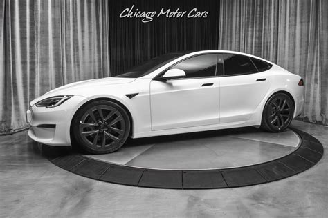Used 2021 Tesla Model S Plaid Sedan Pearl White Full Self Driving 0 60