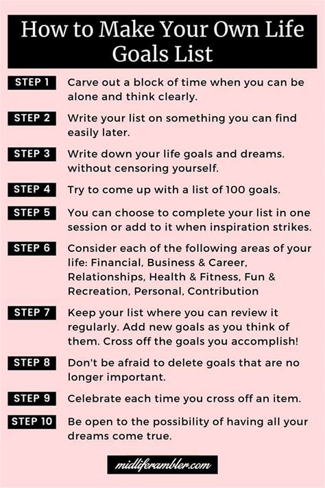 How To Make A Powerful And A Little Magic Life Goals List Midlife