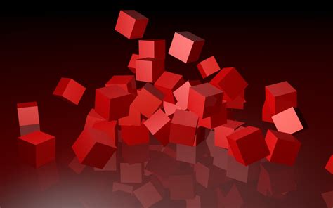 Red Cubes 3d Illustration Hd Wallpaper Wallpaper Flare