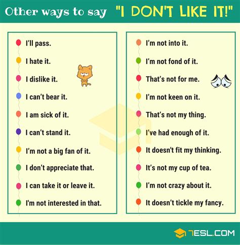 Different Ways To Say “i Like It” “i Dont Like It” Efortless English