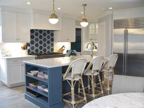 Check spelling or type a new query. Gray-Blue Island with White Perimiter Cabinets - NKBA