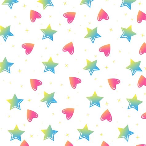 Premium Vector Colorful Stars And Hearts Seamless Vector Pattern