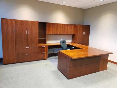 Solid Wood U Shaped Executive Desk By Steelcase