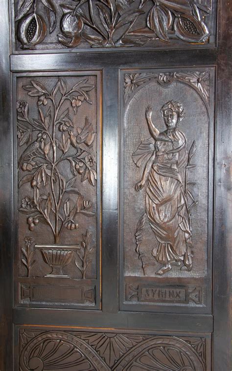 Antique Room Divider Privacy Screen Carved Partition
