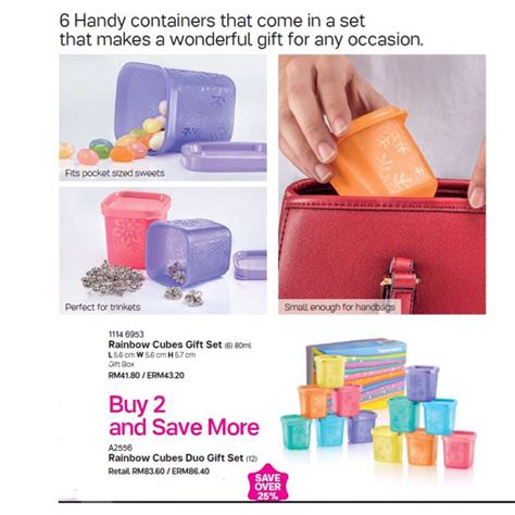 Tupperware Rainbow Cubes Gift Set Ml X Pc Shopee Malaysia