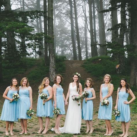 Monicamkegleys Davids Bridal Bridesmaids In Short Ice Blue Chiffon