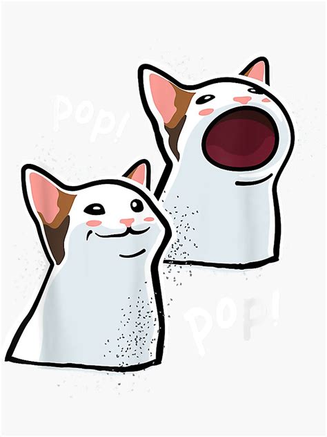 Popping Cat Pop Cat Meme Sticker For Sale By Donaldmckenzie Redbubble