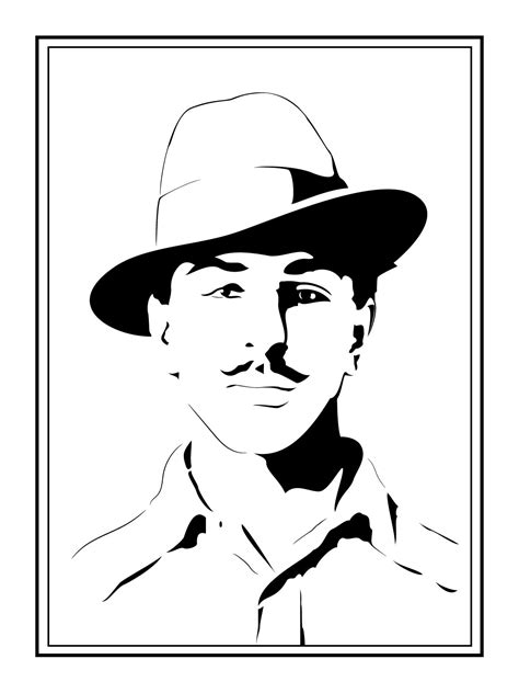 Bhagat Singh Portrait Poster Painting Tenorarts Black Art Painting