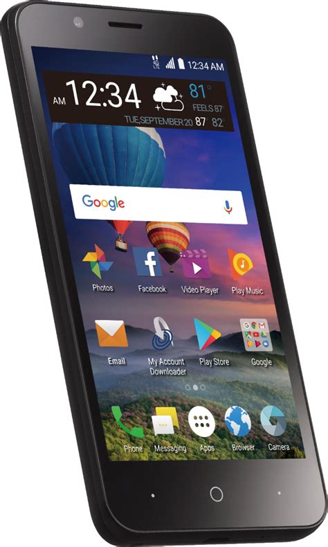 Best Buy Simple Mobile Zte Zfive G Z557bl 4g Lte With 16gb Memory Cell