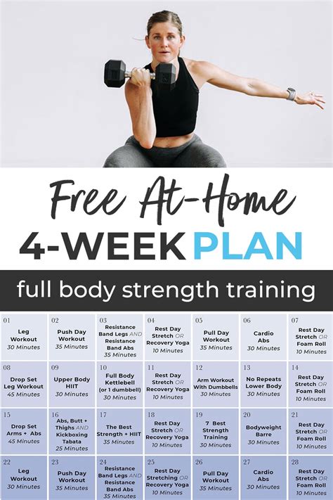 4 week workout plan 8 free full body workout plan for women full body workout plan workout