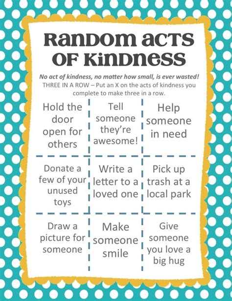 Create The Good And Help Others Random Acts Activities