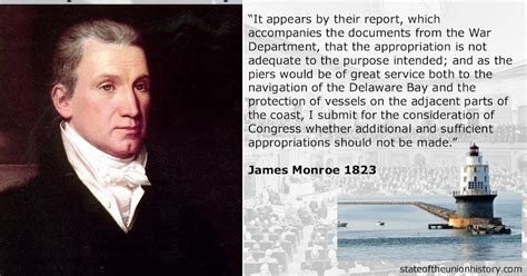 State Of The Union History 1823 James Monroe Delaware Breakwater