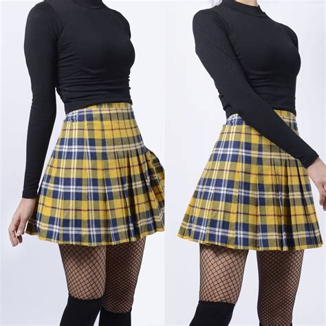 2018 New 90s Grunge Plaid High Waist Skirt Trendyoutfits 90s