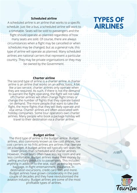 The 3 Important Types Of Airlines How They Work Tourism Teacher