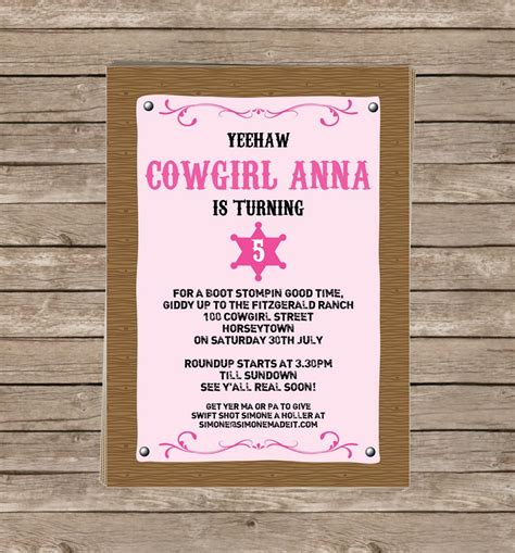 Cowgirl Party Invitations And Decorations Full Printable Etsy Cowgirl Invitations Cowgirl