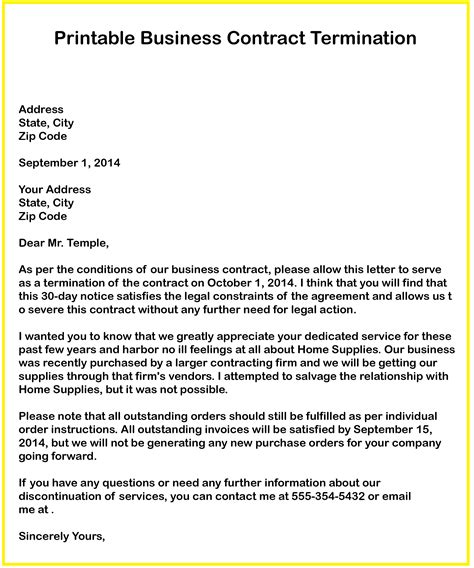 This sample employee termination letter can help you when faced with the difficult task of letting someone go. 4+ Free Business Contract Termination Letter With Example