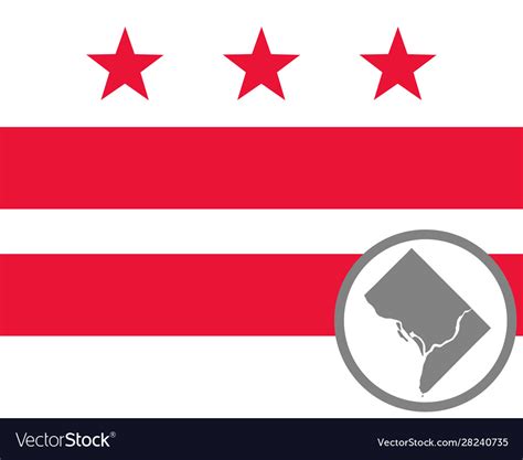 Flag And Map Washington Dc Royalty Free Vector Image