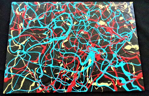 Signed Jackson Pollock Drip Painting On Board