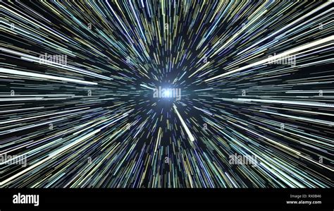 Star Warp Fantastic Illustration Of Light Speed Travel In Space Stock