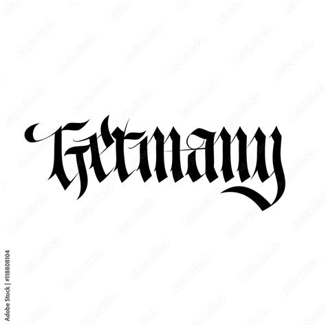 Germany Handwritten Inscription Hand Drawn Lettering In National