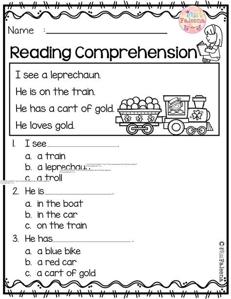 Grade 1 english grammar worksheets. March Reading Comprehension | Reading comprehension ...