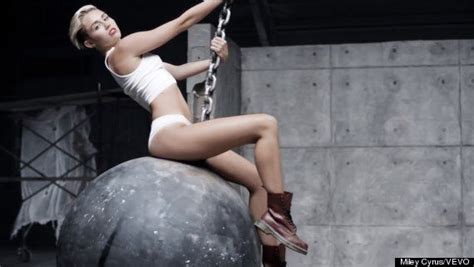 Watch Miley Cyrus Lets It All Out In Wrecking Ball Video Huffpost Uk