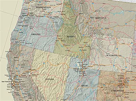 24x36 United States Usa Contemporary Premier Wall Map Poster 24x36