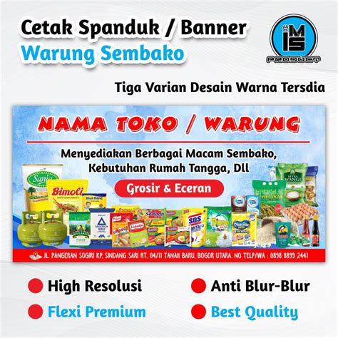 Cetak Spanduk Banner Warung Sembako Toko Sembako Lazada Indonesia