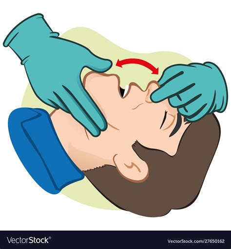 First Aid Person Opening Mouth Clearing Airway Vector Image