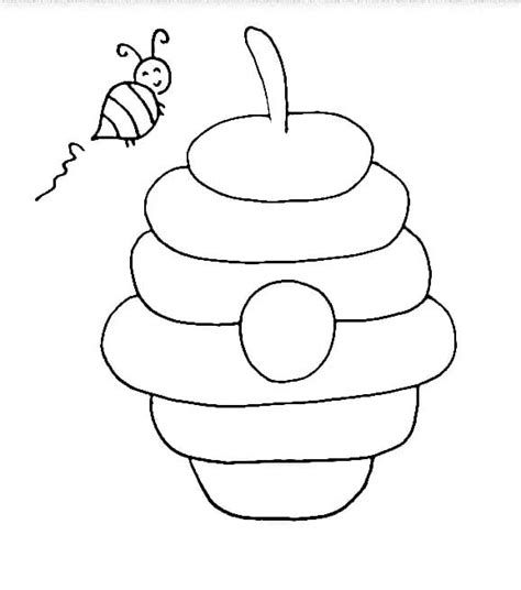 Bee With Beehive Coloring Page Download Print Or Color Online For Free