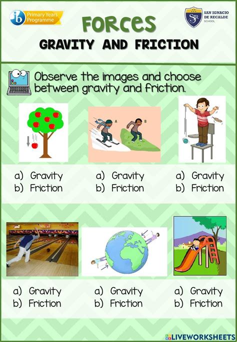 Gravity And Friction Worksheet Live Worksheets