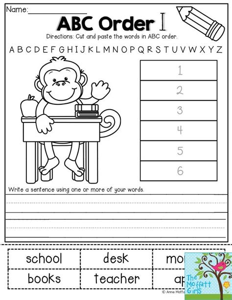 1st Grade Alphabetical Order Worksheets