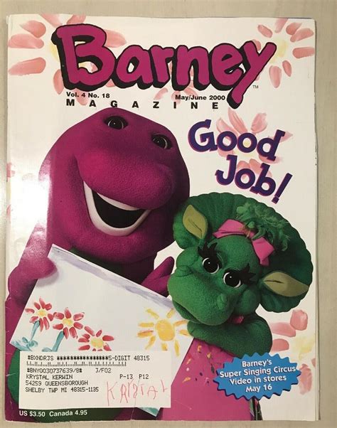 Barney Magazine Good Job Vol 4 No 18 Mayjune 2000 Fair Condition