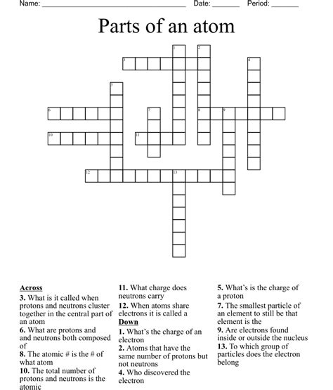 Parts Of An Atom Crossword Wordmint