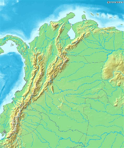 Mapa Topografico De Colombia